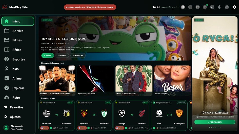 Interface de um aplicativo personalizado pela MaxRebrands